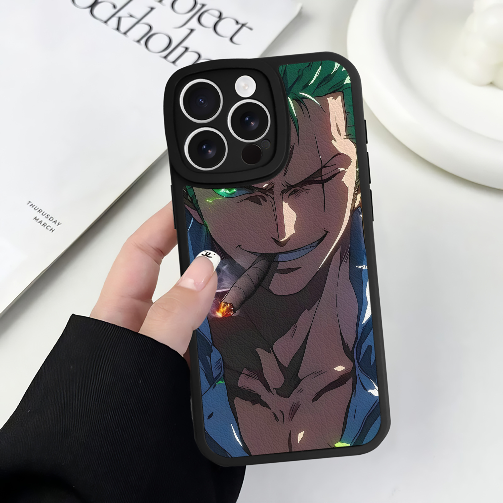 （画像用） ワンピース ONE PIECE 【iPhone 16シリーズ対応】シリコンスマホケース（レザー調） 材質：シリコン